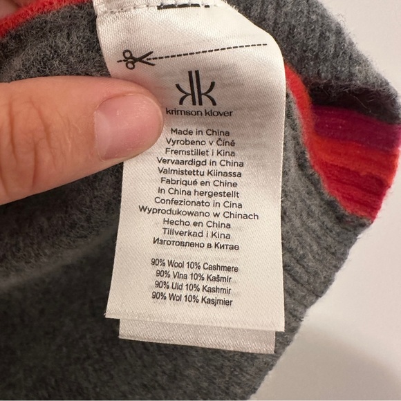 Krimson Klover Grey Apres Ski Cashmere Wool Blend Sweater Size Large Womens - Picture 6 of 10